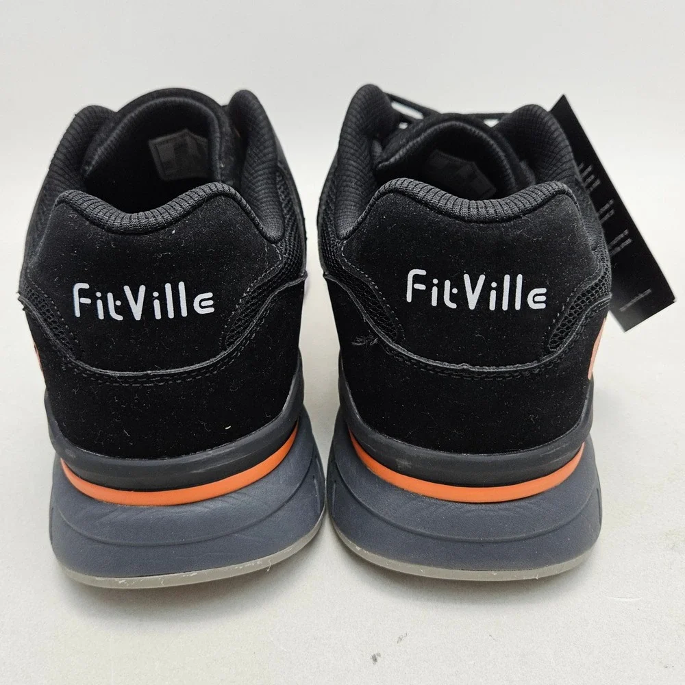 FitVille Rebound Core Mens 11W Black Walking Sneakers TW-RCV120230905M NWT Wide